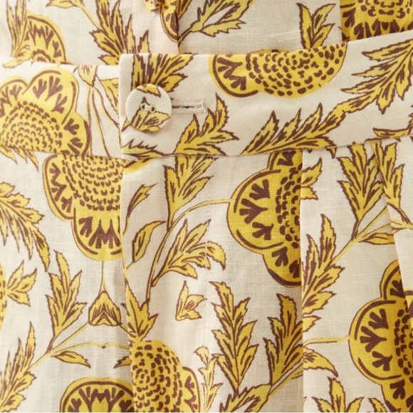 RHODE Priyanka Floral-Print Linen Wide-Leg Trousers - Picture 9 of 10